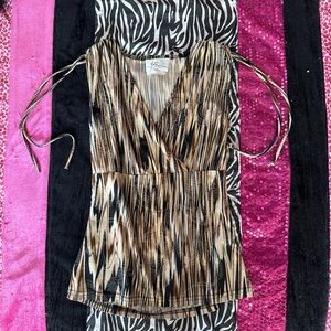 Byer California Brown and Black Patterned Blouse